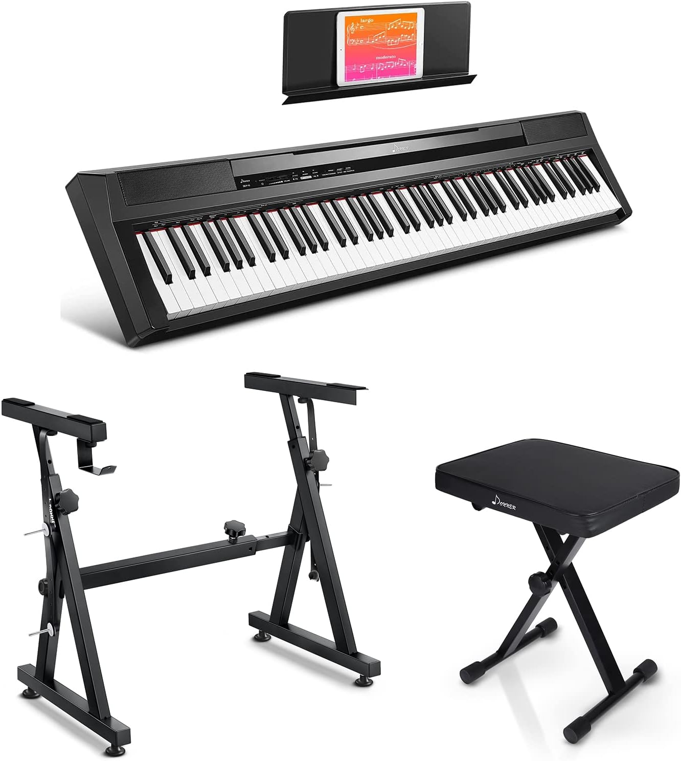 Donner DEP10 Digital Piano + Zstyle Keyboard Stand + X