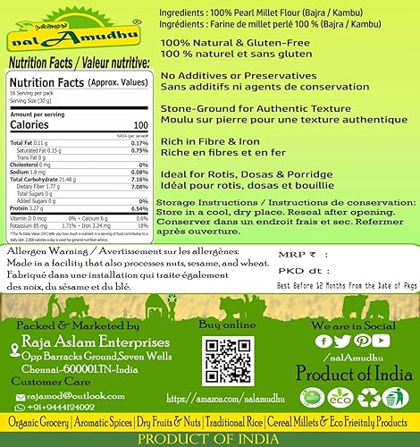 Miniatura 2 de nalAmudhu Harina de mijo perlado | Bajra Atta | Kambu Maavu - (16.01 oz/1.0 libras)
