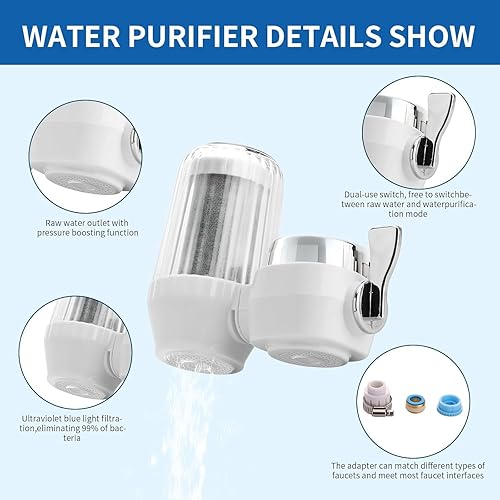 Miniatura 3 de Filtro de agua avanzado para grifo con purificación de modo dual  Reduce el cloro, el plomo, los sedimentos y los olores  Alto flujo, fácil de