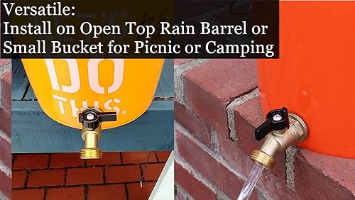 Miniatura 6 de RBS005 Contenedor de agua de latón/barril de lluvia Espiga de cuarto de vuelta (compatible con LF, para barriles superiores abiertos)