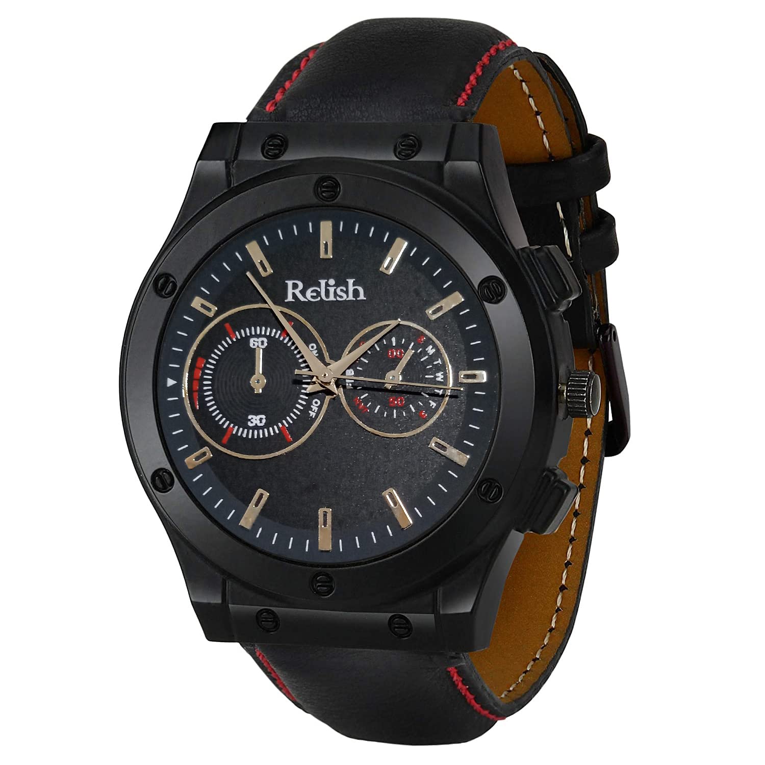 Relish Black Analogue Mens Watch (Black Dial & Strap) (Black4) (B0BHJ5FY6R) Amazon Price History, Amazon Price Tracker