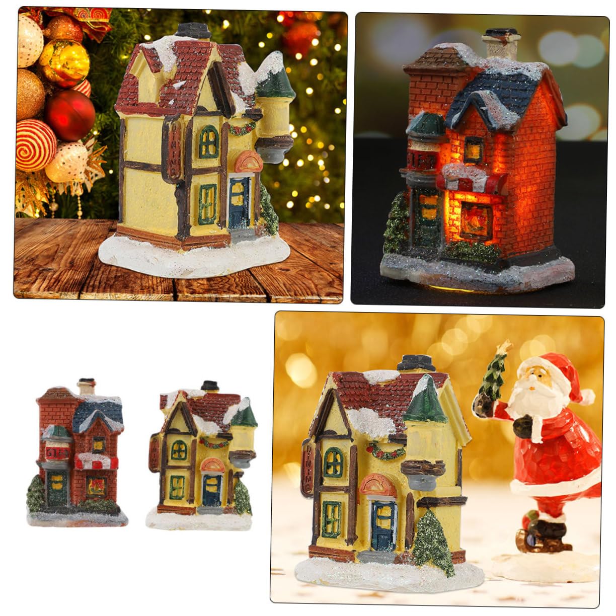 Garneck 2 Set Piccola Casa Luminosa Natale Ornamenti Decorazione Porta Bedroom Decoration Casette Natalizie Casa Natalizia Decorazioni Natalizie Accessorio Natalizio Resina 2 Pezzi * 2