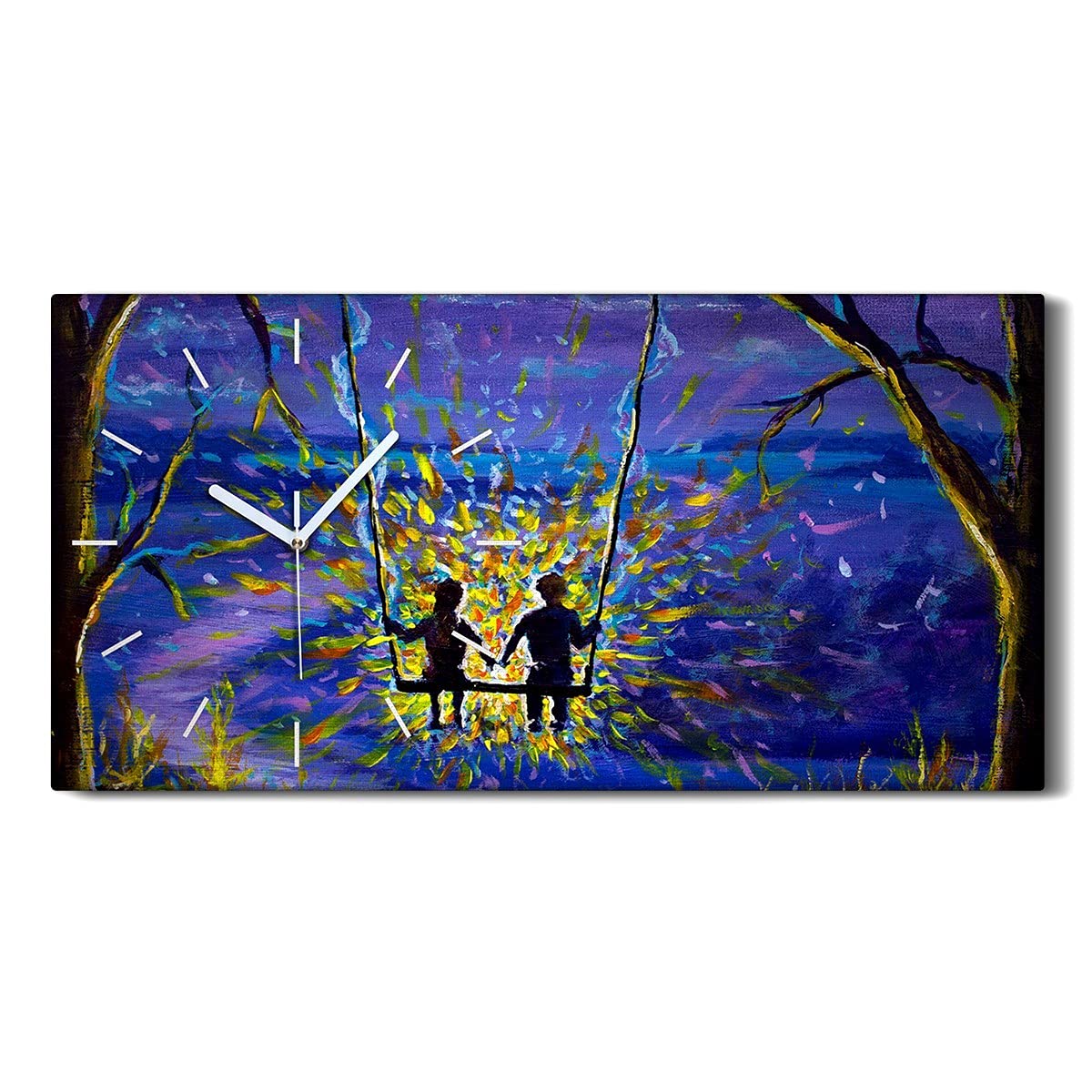 Horloge sur Toile Art Moderne Image Art Mural 60x30cm Horloge de Salon