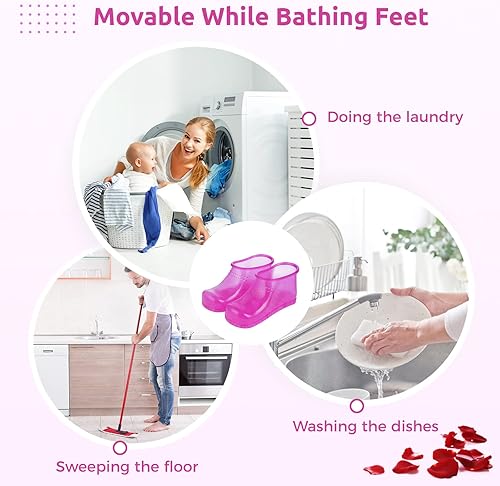 Miniatura 5 de Zapatos de baño de pies de masaje, lavabo portátil para remojo de pies, masaje térmico para circulación sanguínea, alivio del estrés