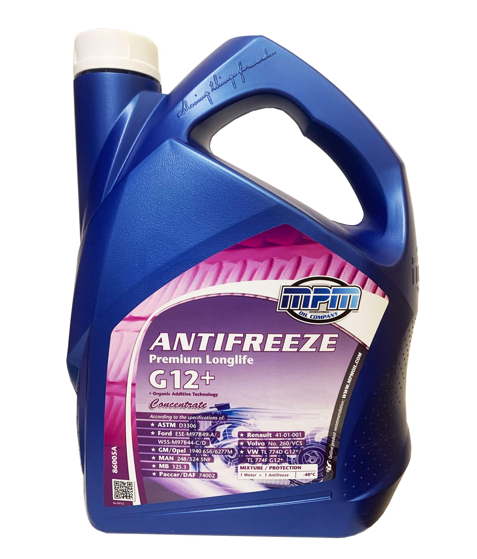 2x MPM 5 Liter Kühlerfrostschutz Konzentrat 86005A Premium Longlife Anti-Freeze Rosa G12+ Kühlflüssigkeit Frostschutz Radiator, Frostschutz bis -40°C