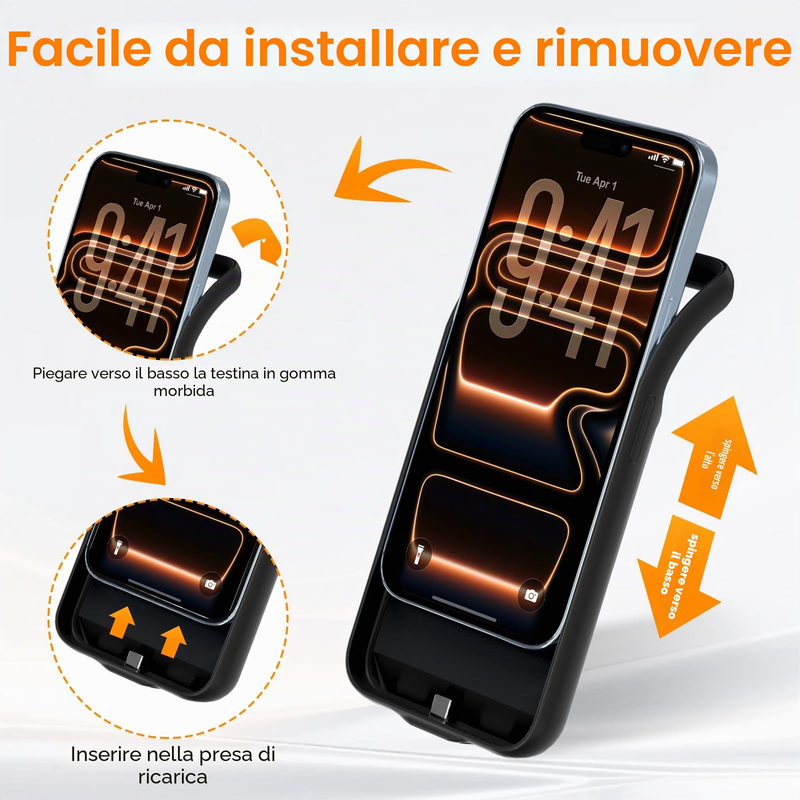 Custodia con batteria per iPhone 17 Pro (6,3 pollici), 8500 mAh, caricabatterie portatile per iPhone 17 Pro, custodia ultra sottile con batteria estesa e custodia protettiva con funzione di