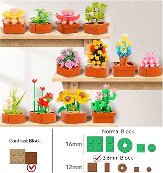 Amazon.com: BIZNESMEN 1403 PCS Mini Succulent Building Blocks Set