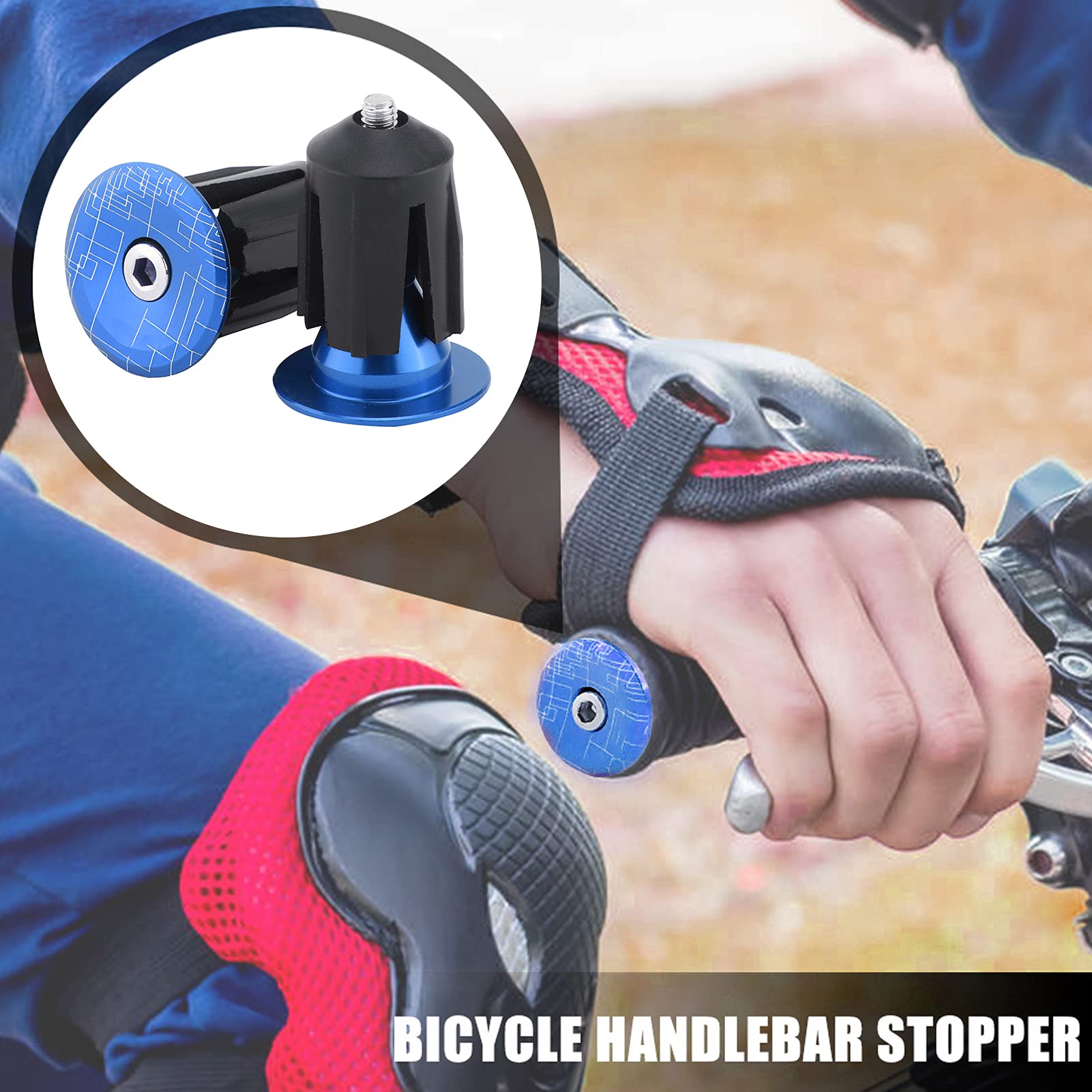 RiToEasysports Tappi per estremità Manubrio per Bicicletta, 2 Pezzi Tappi per Tappi Terminali per Manubrio Bici per Mountain Bike Bici da Strada Bicicletta Pieghevole MTB(Blu)