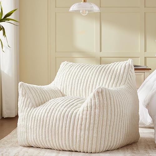 Miniatura 14 de Sillas Puf Gigantes para Adultos y Adolescentes, Sillas de Sofá Puf Grandes con Relleno, Silla Puf Cómoda y Mullida con Reposabrazos para