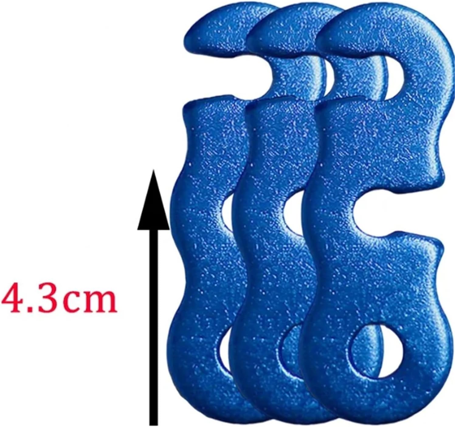Sturdy 15pcs Aluminum Alloy Cord Adjuster Buckle for Outdoor Gear S Shape Three Eye Design Tent Tarp Ropes Lightweight(Blue)