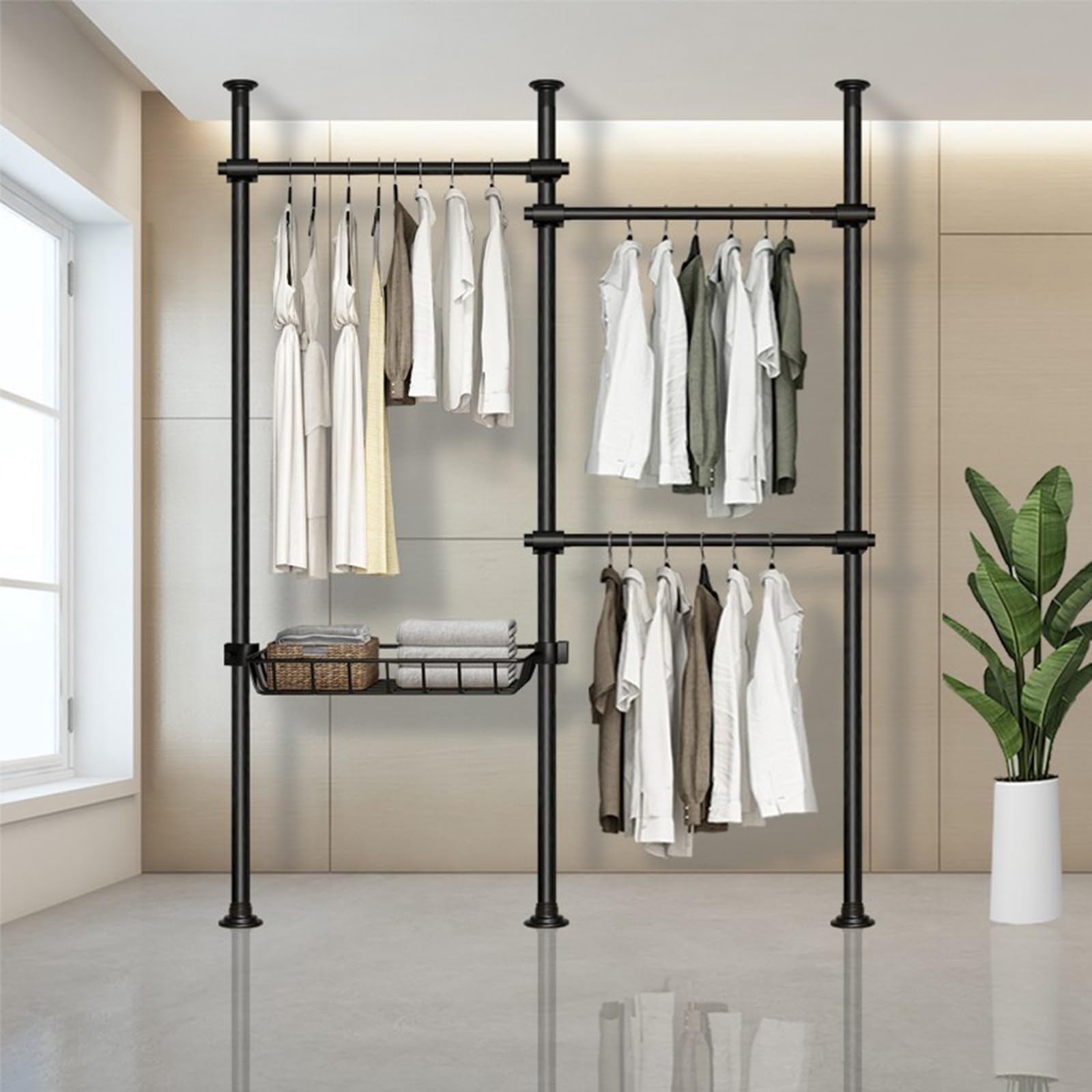 Amazon｜ハンガーラック、衣類を保管するための頑丈な伸縮式衣類乾燥