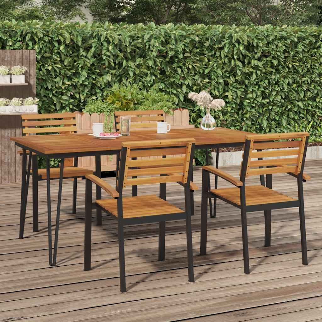 vidaXL Mesa de jardín con Patas en U Madera Maciza Acacia 180x90x75 cm, Mesa de Exterior, Muebles de jardín, Muebles de Patio, Mesa de Patio