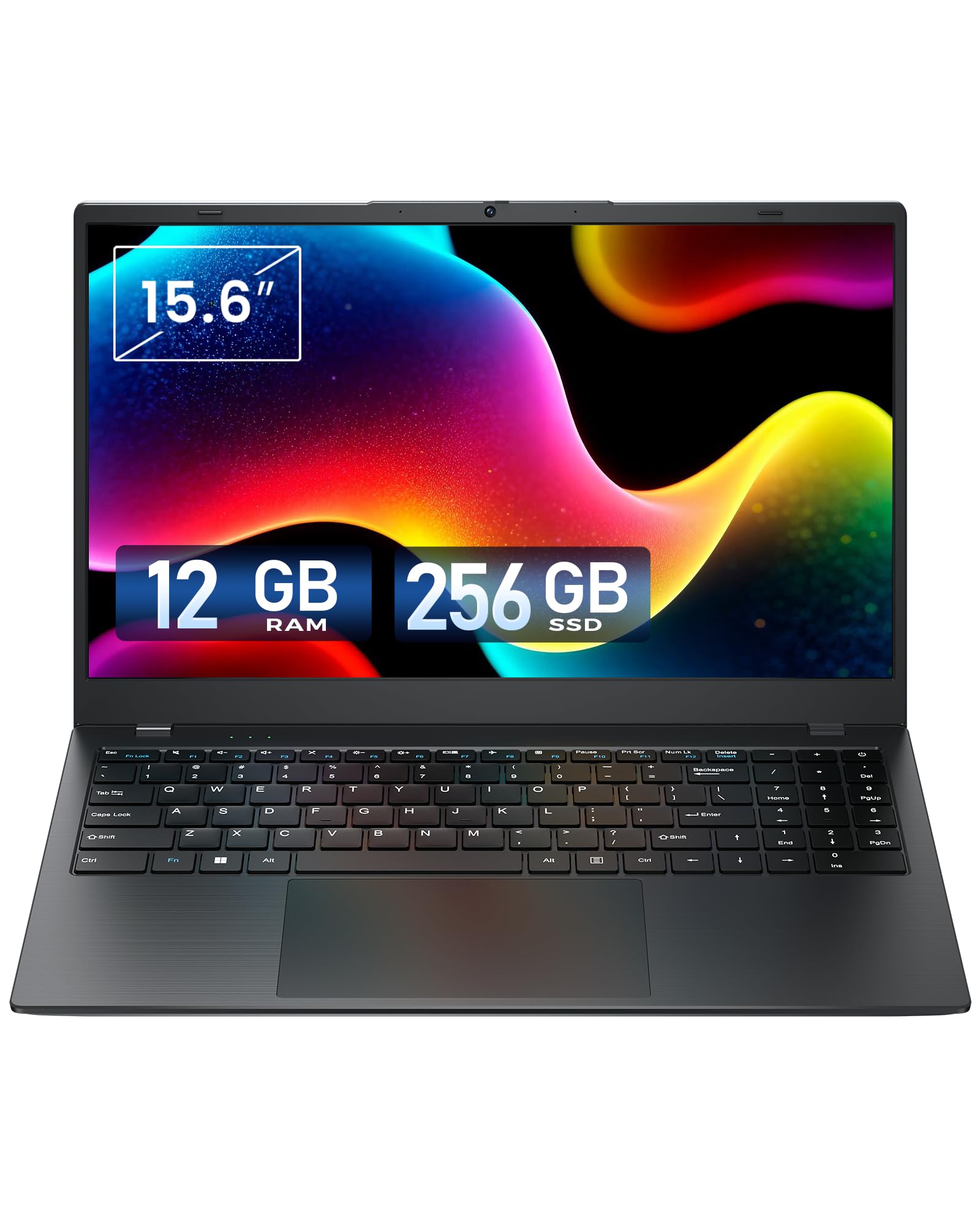 ZENSAUN Laptop 12GB RAM 256GB SSD, Pentium Gold 6500Y Up to 3.4GHz | 15.6 inch 1080P FHD IPS Display, Portable Laptops for business, Student, Travel, BT 5.2, USB C, USB 3.2, TF Card Slot