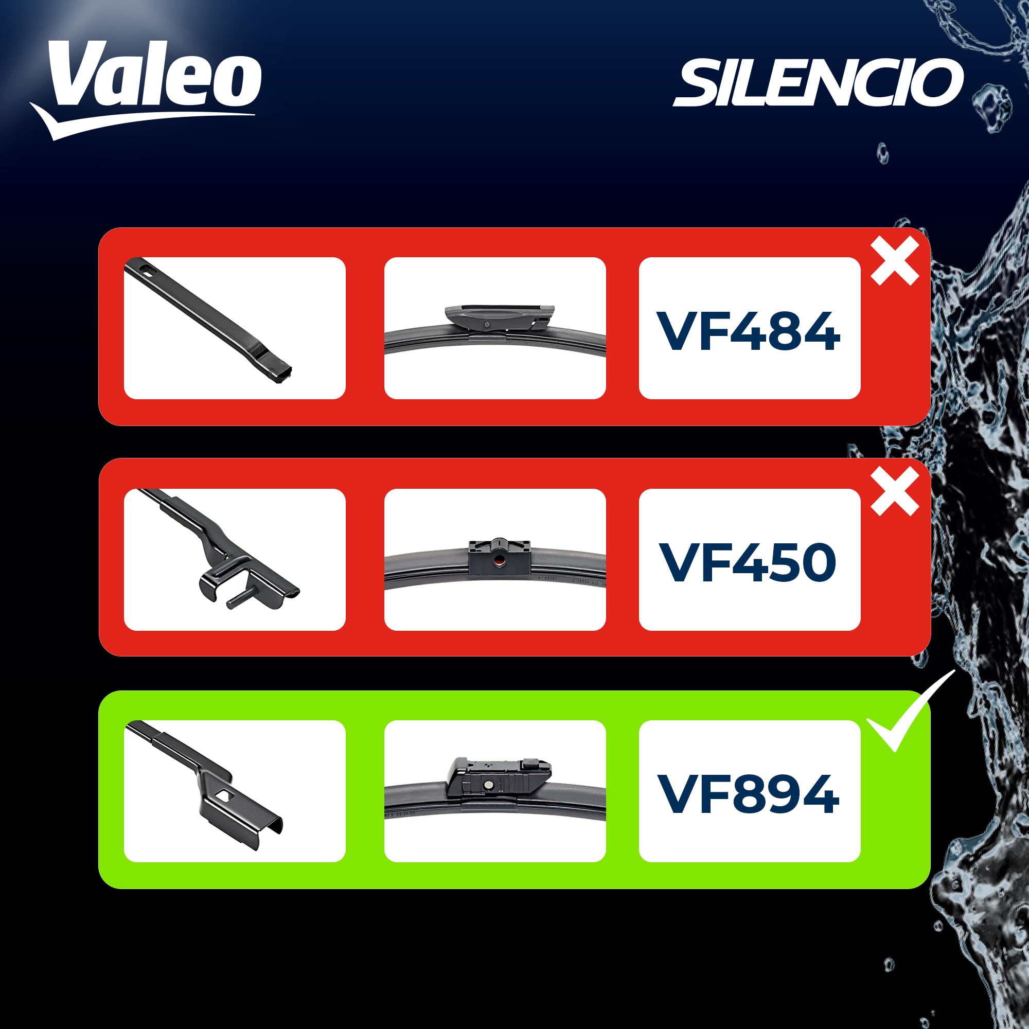 VALEO Silencio Tergicristalli VF894 K di Spazzole | WhichOne