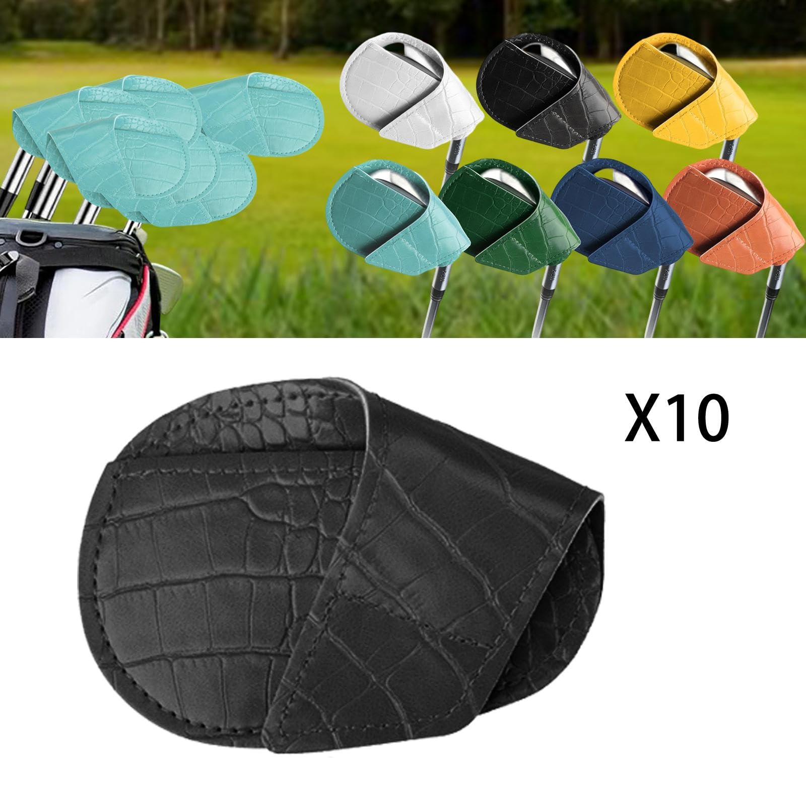 perfk 10 pezzi di copriferro da golf, copri mazze da golf, attrezzatura da allenamento, protezione avvolgente per sport all'aria aperta, per il
