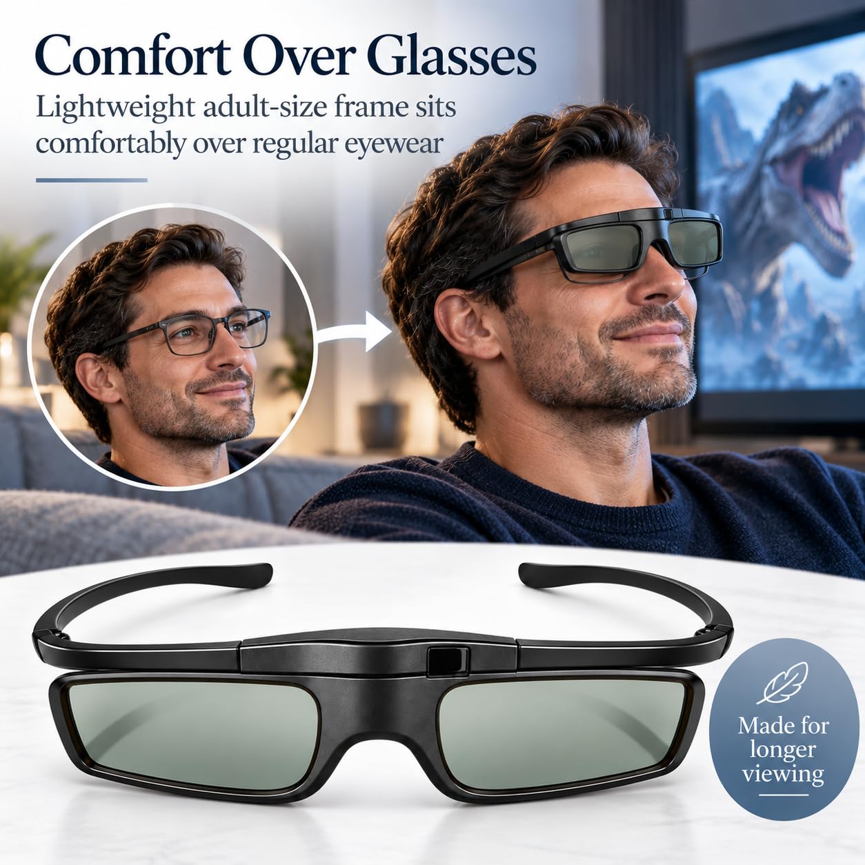 Amazon | RF 3Dメガネ アクティブシャッター RF 3Dメガネ 充電式 RF 3D