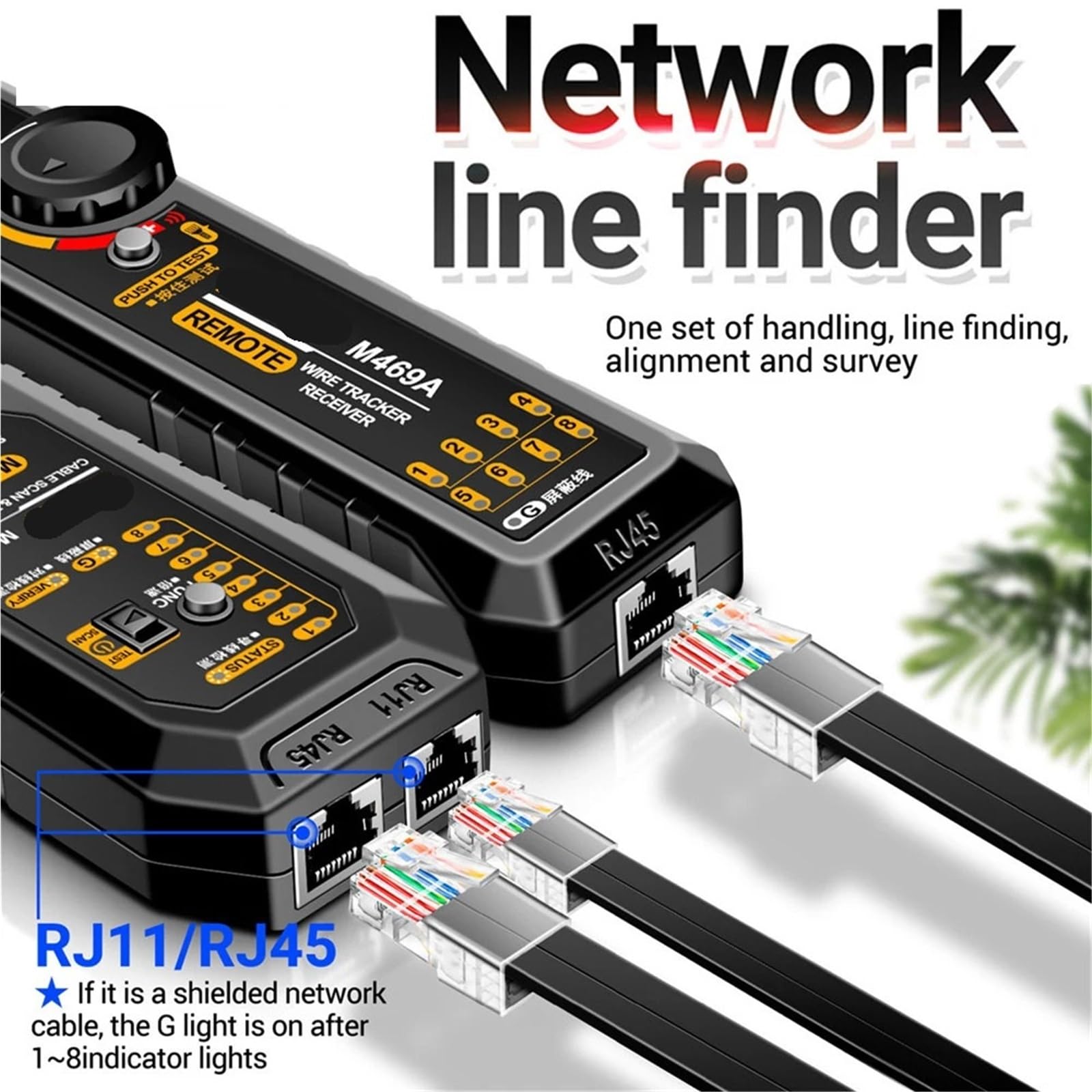 Netzwerk-Tester, Netzwerkkabel-Analysator M469A RJ45 RJ11 Telefonkabel-Tracker Empfänger Leitungssucher Tester Reparatur Elektrowerkzeuge