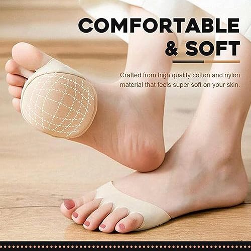 Miniatura 5 de Plantillas de tacón alto de seda de hielo, almohadillas de tela de panal para el antepié para mujer, almohadillas metatarsianas, calcetines