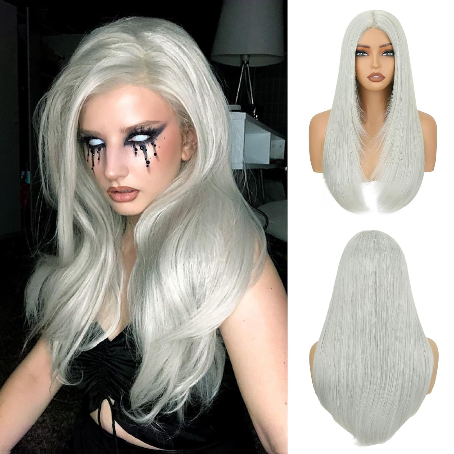 Pink Lace Front Wig for Women Pre-Plucked Pre Cut Glueless Long Straight Layered Synthetic Ready to Wear Wig 4x6 HD Lace for Girls Party Cosplay and Daily Use 26 Inch