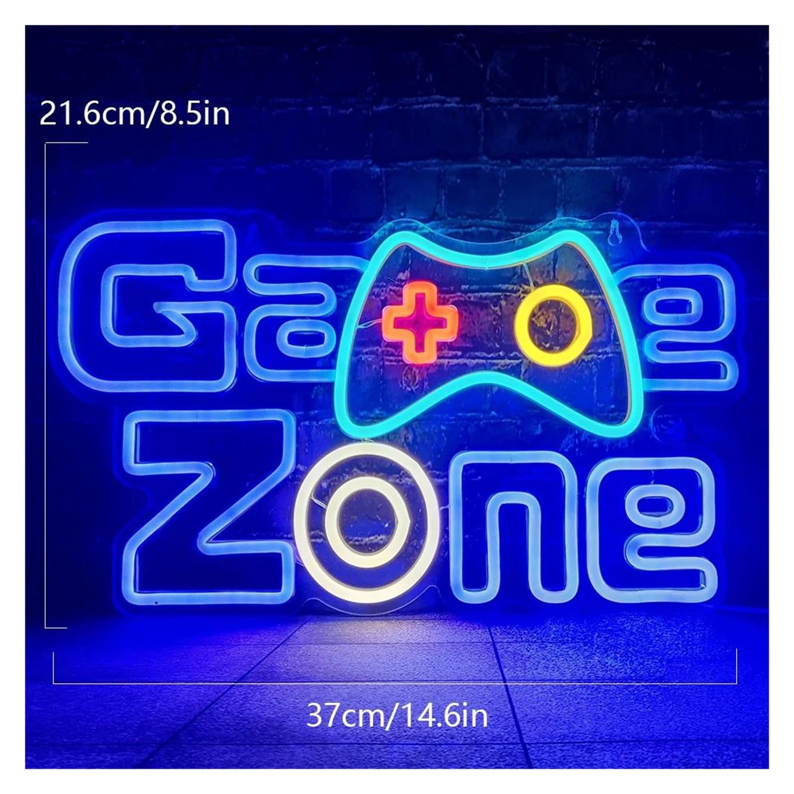 LED néon signe Panneau Néon Game Zone Gaming LED Light Pour Chambre À Coucher Anniversaire Gamer Mari Garçon Enfants Enfant Adolescent 21.6cmx37cm