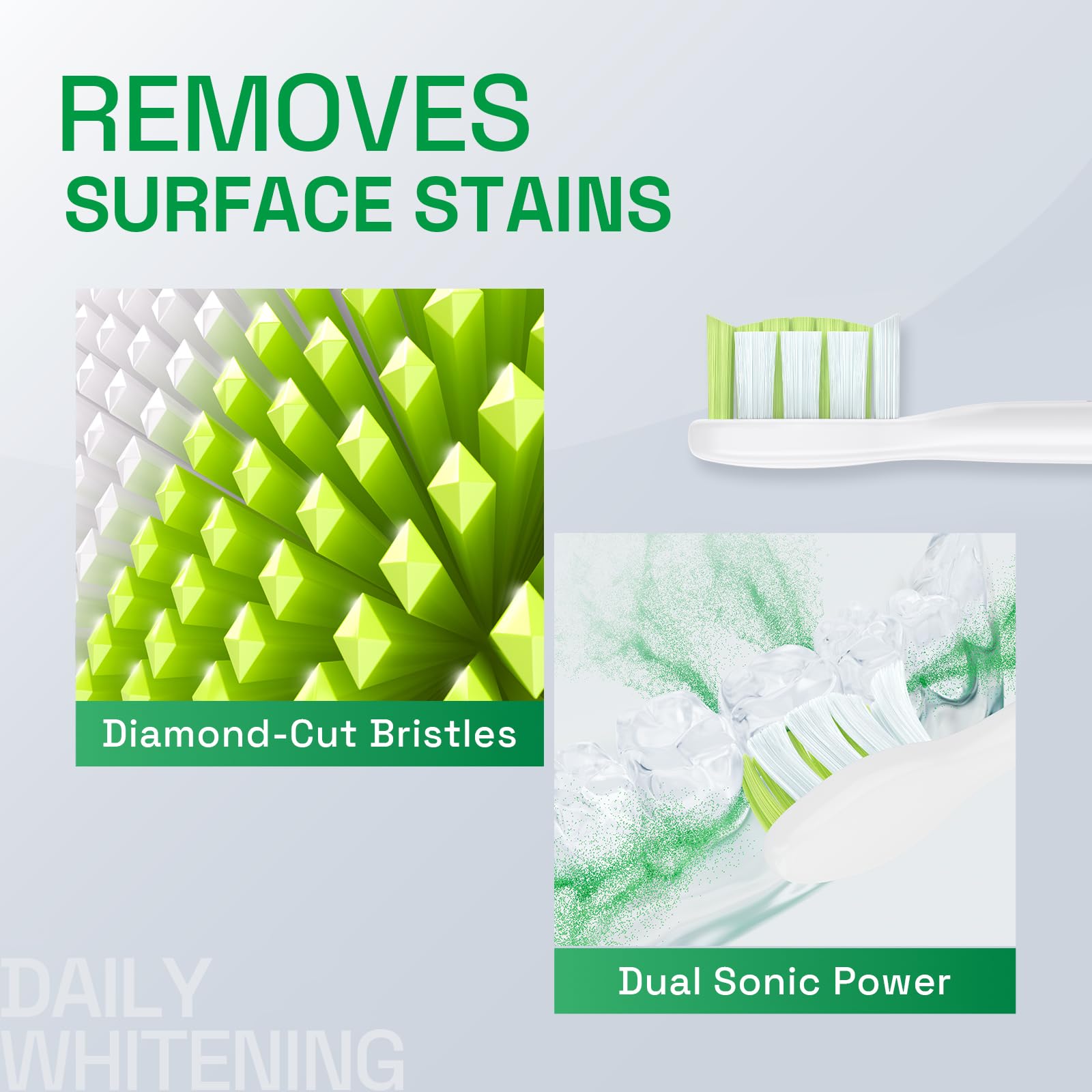 Brushmo Cabeza 6063 compatibles con Philips Sonicare Cabezales W2 Optimal White Electrica de Cepillo de Dientes,Media Blanco, 8 pack
