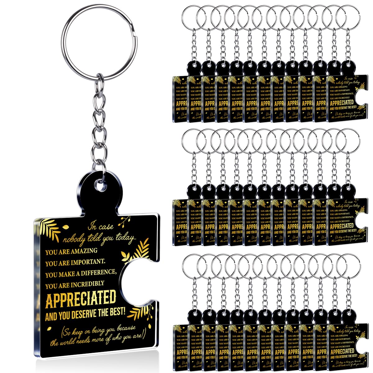 Team Appreciation Gifts Bulk Thank You Keychains for Coworkers