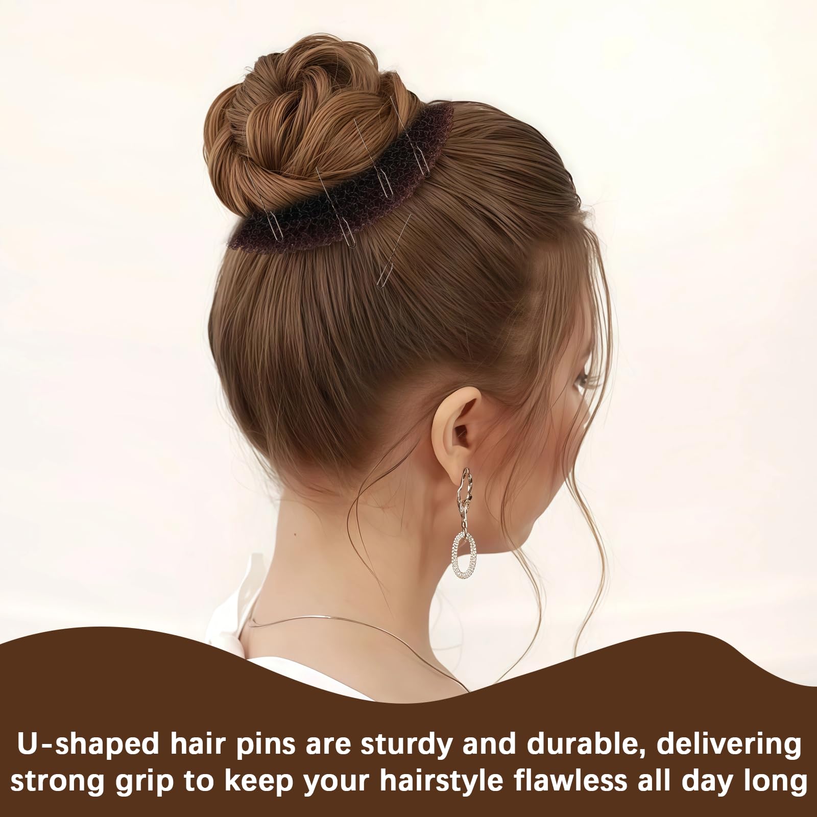 Lot de 24 Accessoires Chignon Danseuse Marron, Donuts, Élastiques et Pinces en U pour Pâques et Carnaval, Kit Coiffure Ballet et Spectacle, Idéal Mariage et École 2026