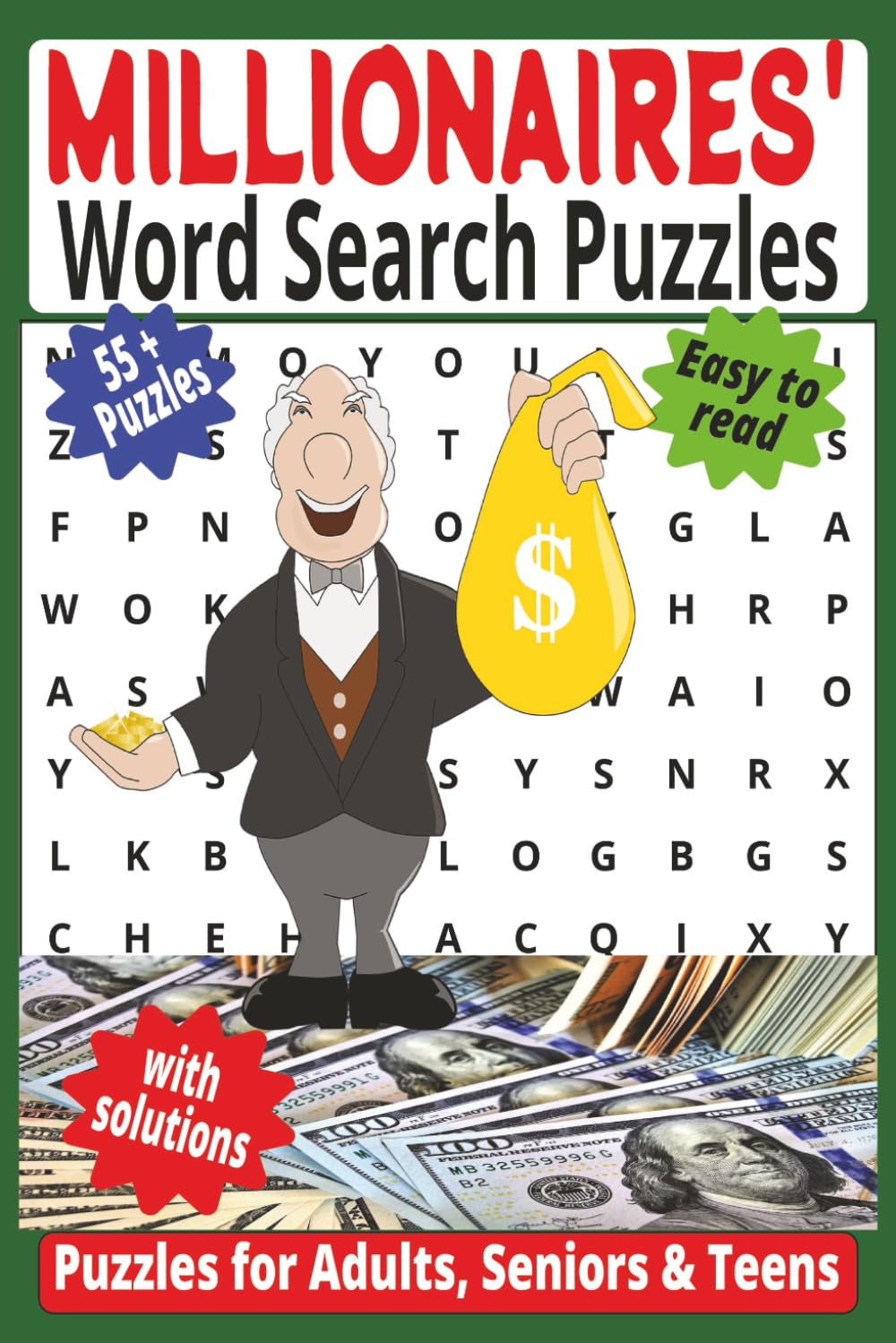 Millionaires' Word Search Puzzle Book: Challenging brain games for Wealth Fans | Fun & Addictive teasers