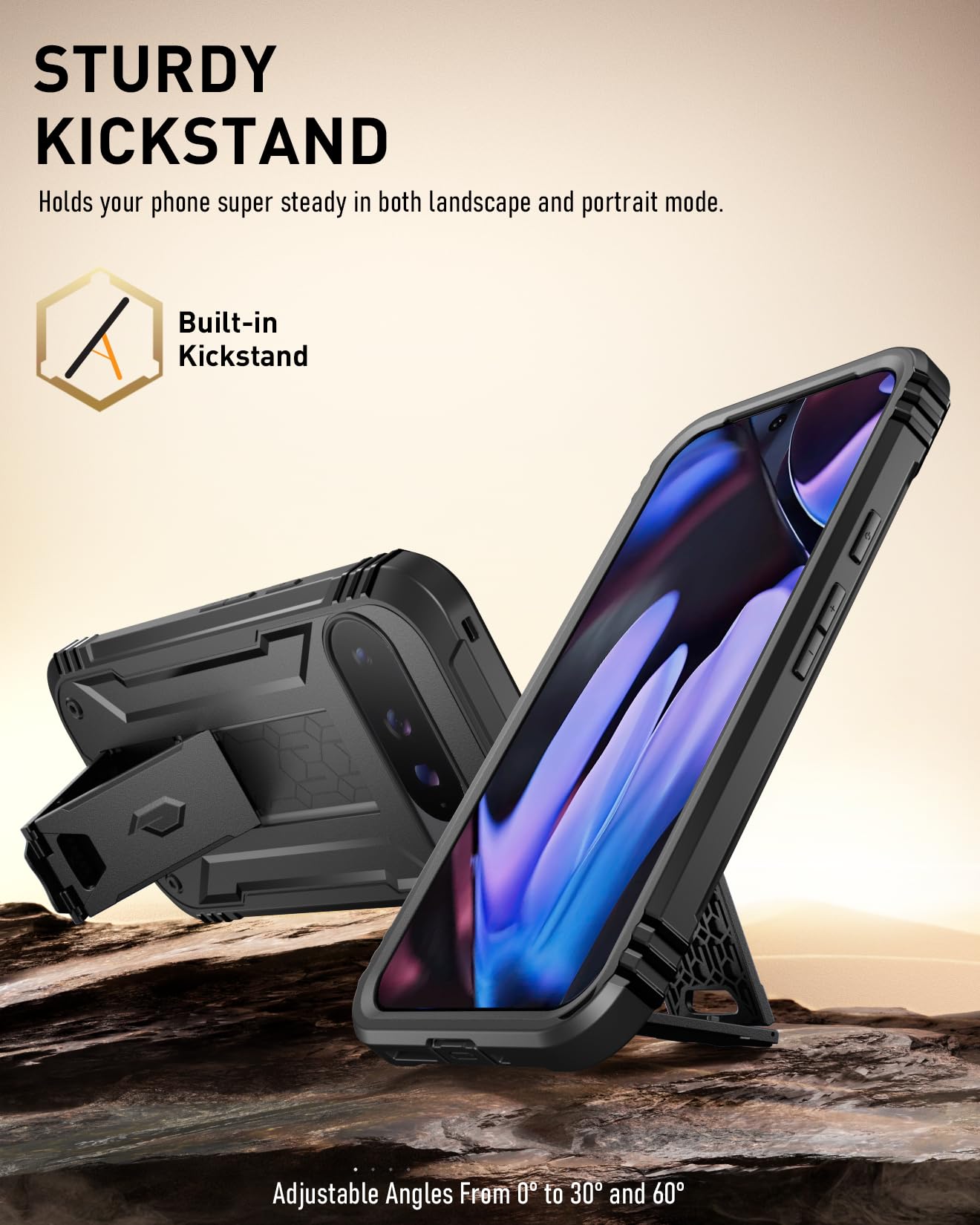 Poetic Revolution Case for Google Pixel 9 Pro XL 5G 6.8 inch, Built-in Screen Protector Work with Fingerprint ID - Image 4