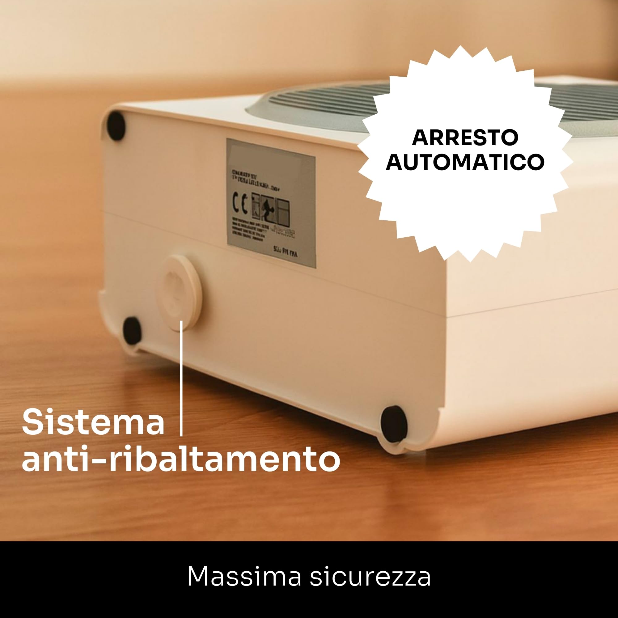 Mellerware - Termoventilatore Elettrico Homy! 2000W | 3 Livelli di Potenza | Calore Immediato | Termostato Regolabile | Spegnimento di Sicurezza | Adatto ai Bagni | IP24 | Sistema Antiribaltamento
