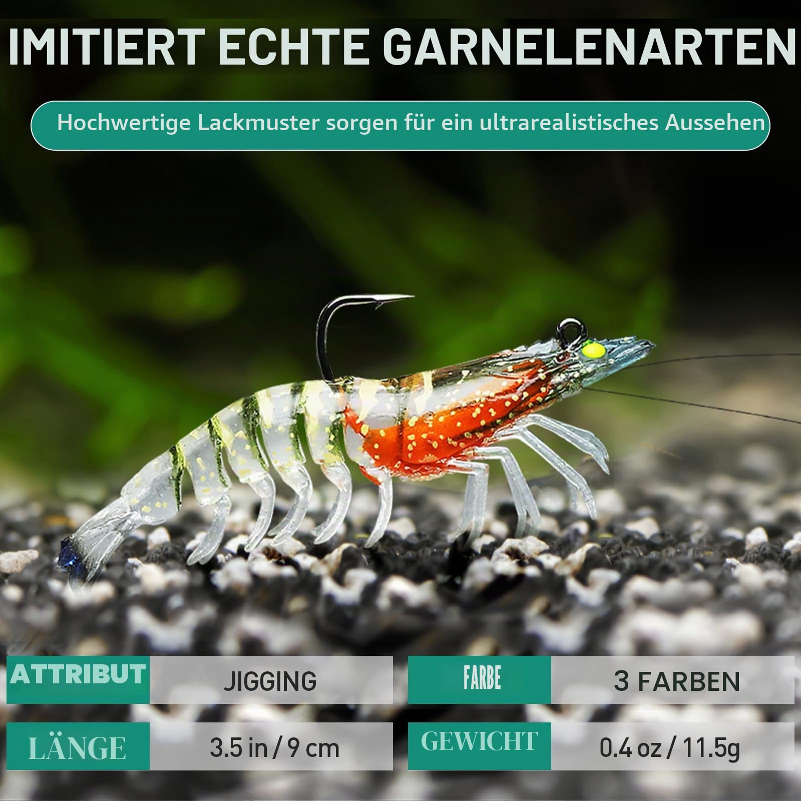TRUSCEND Pre-Rigged Weichköder mit Kumho Haken, Realistisches Profil, Natürliche Bewegung und Strapazierfähiges TPE, Crayfish Angelköder für Barsche, Forellen, Zander und Hecht, Getrennte Aufbewahrung