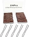 330 Count U Shaped Hair Pins Brown, YINGFENG 2.4inch Brown Bun Pins Bun Hair Pins for Women Girls with Storage Box, Hair Accessories for All Women Hair Types