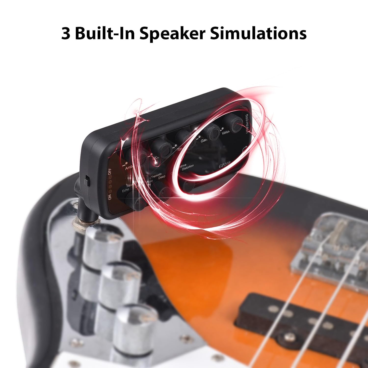 Headphone Bass Amplifier Headphone Amp with 3 Built in Speakers for Bass Guitar (Bass)