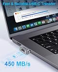 TWOPAN 512GB Nano SSD with Fingerprint Lock, Portable External SSD Hard Drive Storage for iPhone 17/16/15, MacBook, Steam Deck, PS5, Selfie Stick, Android, iPad, Travel and Backup