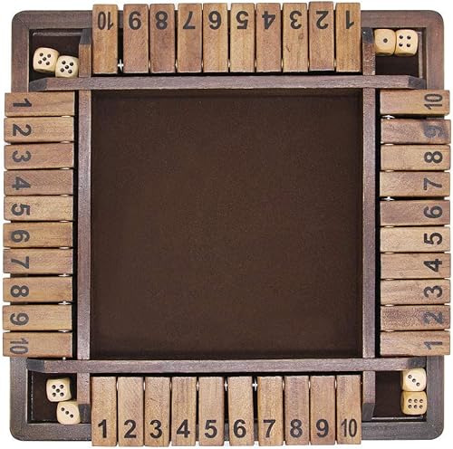 Miniatura 2 de Juegoal Juego de dados de madera para 4 jugadores, versión clásica de mesa y juego de mesa de pub, 12 pulgadas