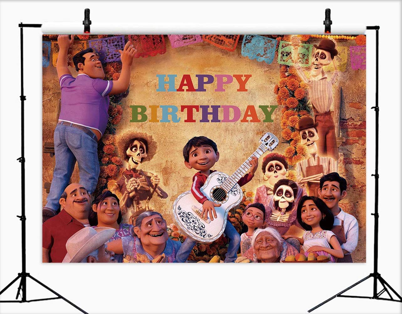Buy Photo Background for Kids Coco Party Banner Happy Birthday ...