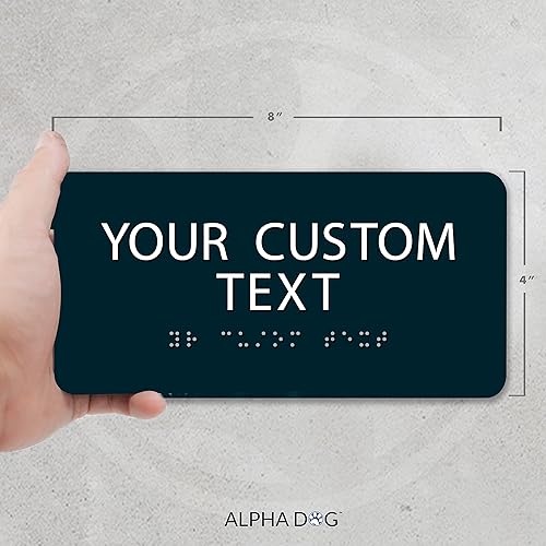 Miniatura 2 de ALPHA DOG ADA SIGNS - Letrero personalizado para negocios, 4 x 8 pulgadas, compatible con ADA, letrero de oficina personalizado con braille, letrero