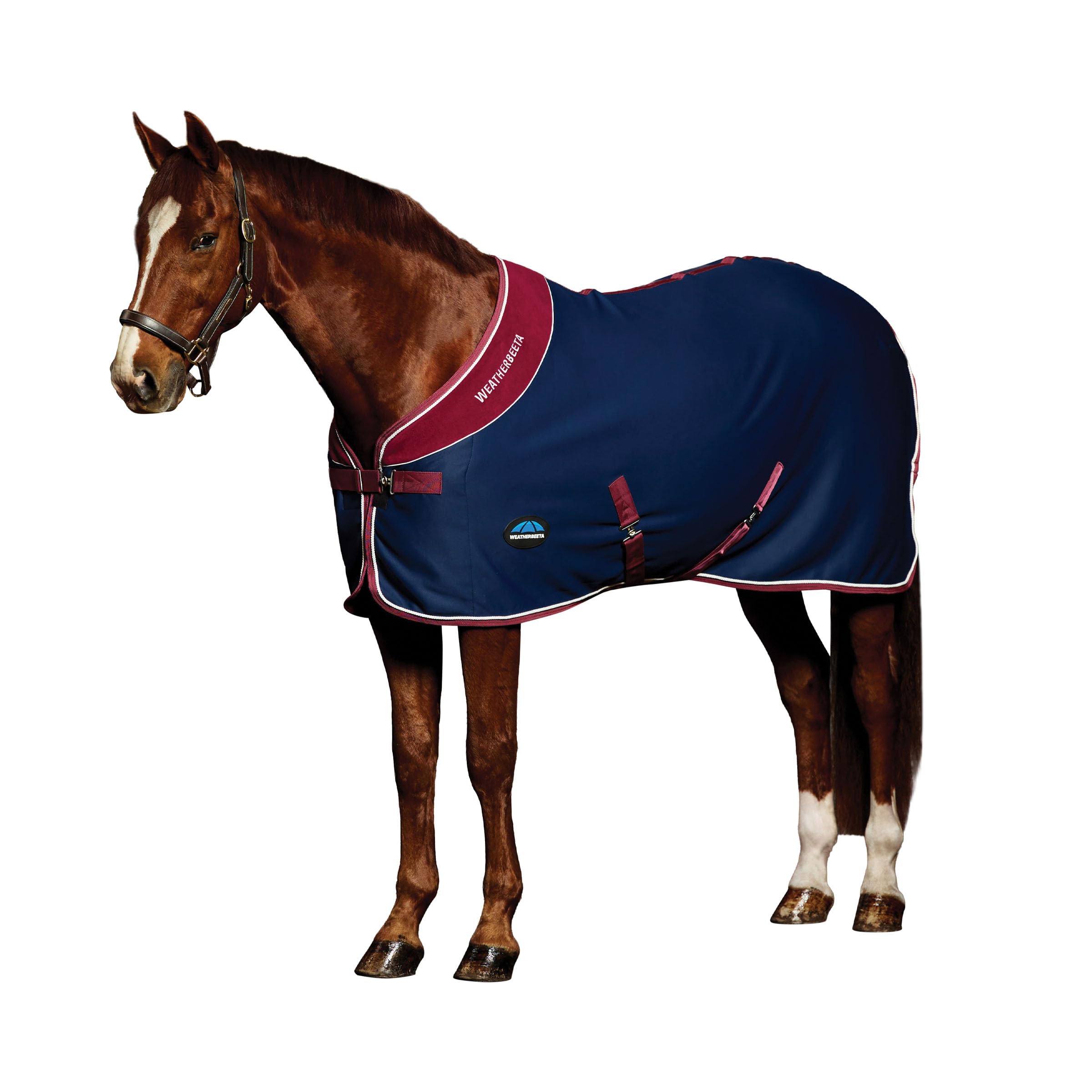 WeatherBeeta Opulence Show Sheet Standard Neck, Navy/Burgundy, 7'0