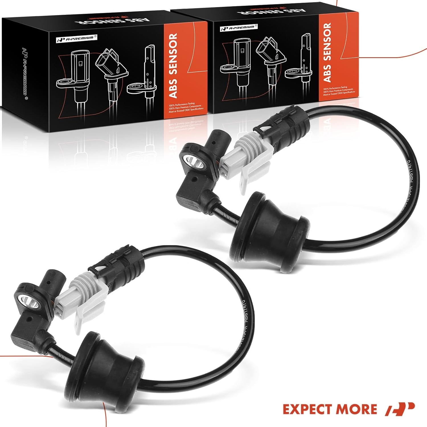 A-Premium ABS Wheel Speed Sensor Compatible with Chevy, Pontiac, Saturn & Suzuki Models - Captiva Sport 2012-2015, Equinox/Torrent 07-09, Vue 08-10, XL-7 07, Sport Utility - Rear Driver and Passenger