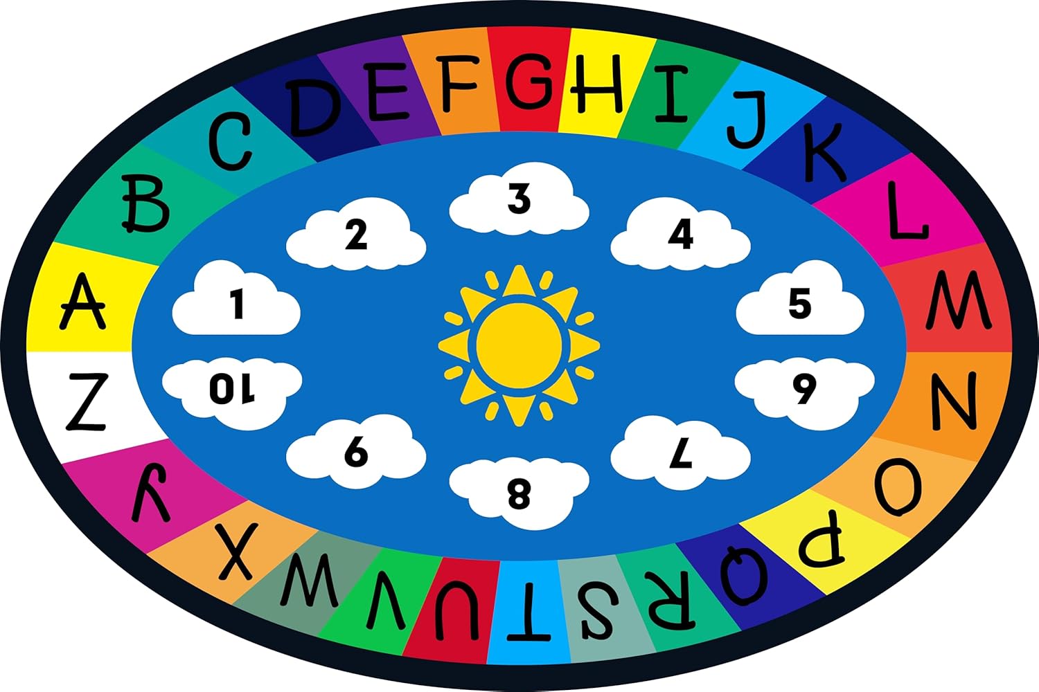 Genki - Kids Rugs for Playroom - ABC Learning Area Rug for Play Room, Classroom, Kindergarten, and Preschool - Kid Alphabet Educational Carpet for Childrens and Toddler Mat - Non Slip | 3'3"x4'11"