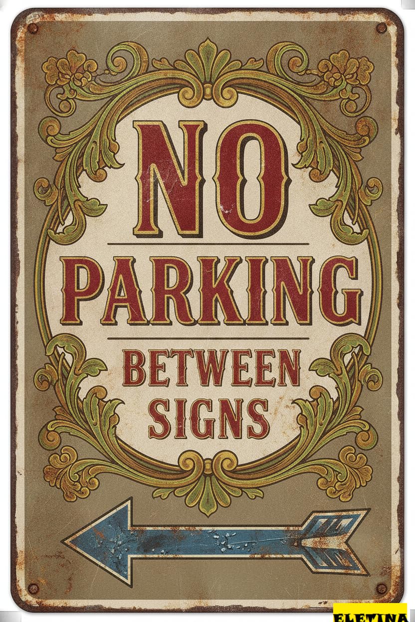 No Parking Between Signs Metal Tin Warning Sign Street High Way Gate Garden Metal Decor 8x12in