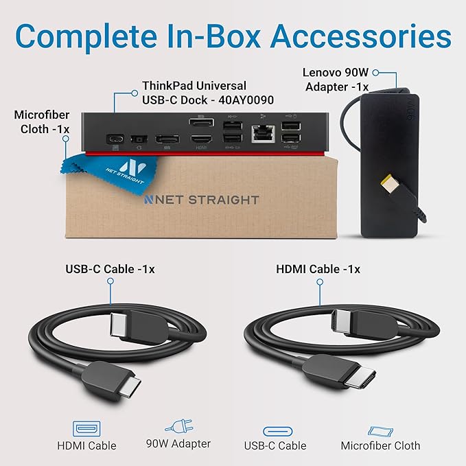 Docking Station USB-C Net Straight para Lenovo ThinkPad miniatura 2