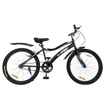 Eastman Addo India Uniek 24T Mountain Bike with Power Brake Steel Frame Cycle for Boys & Girls of 9 to 13 Years Single Gear Matt Black Bicycle Tyre Size 24 X 2.35