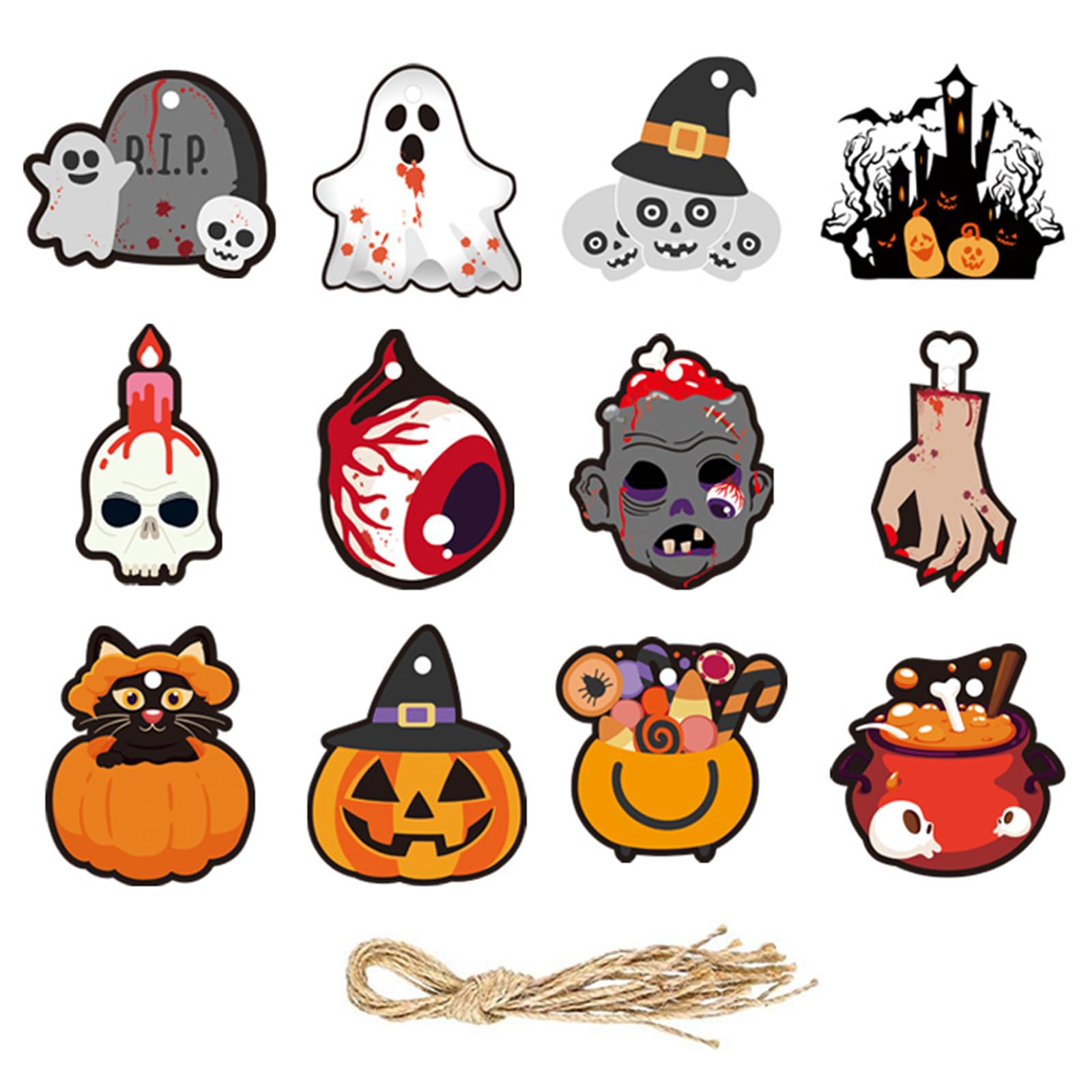 Kalttoy Halloween Party Decorations Pull Flag Ornaments for Fun and Festival Atmospheres Terrifying Decorations Halloween Pull Flag Pendants