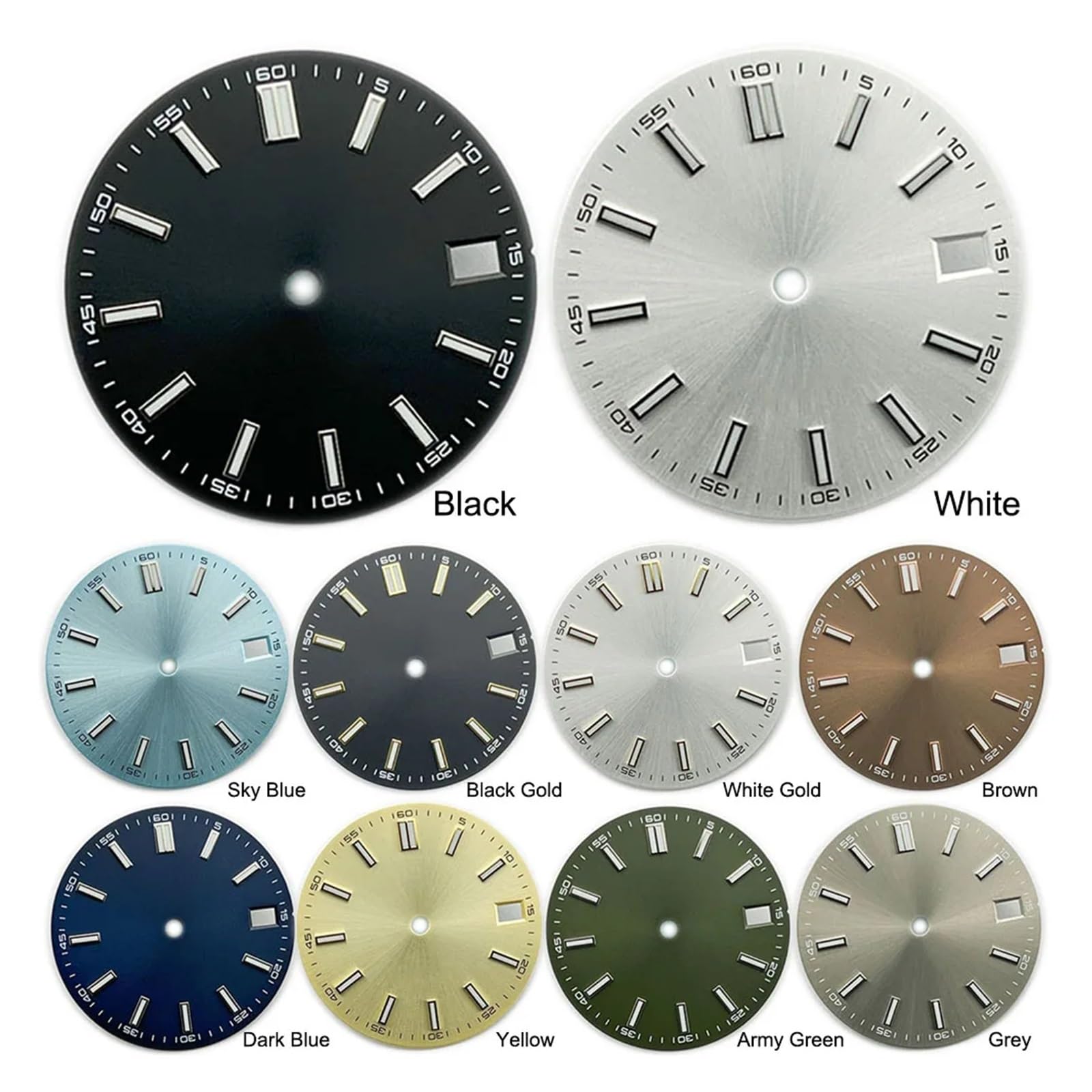 ZHGUIMING Quadrante dell'orologio da 28,5 mm for Movimento NH35 BGW9 quadrante dell'orologio Meccanico Luminoso Blu Verde(Schwarz)