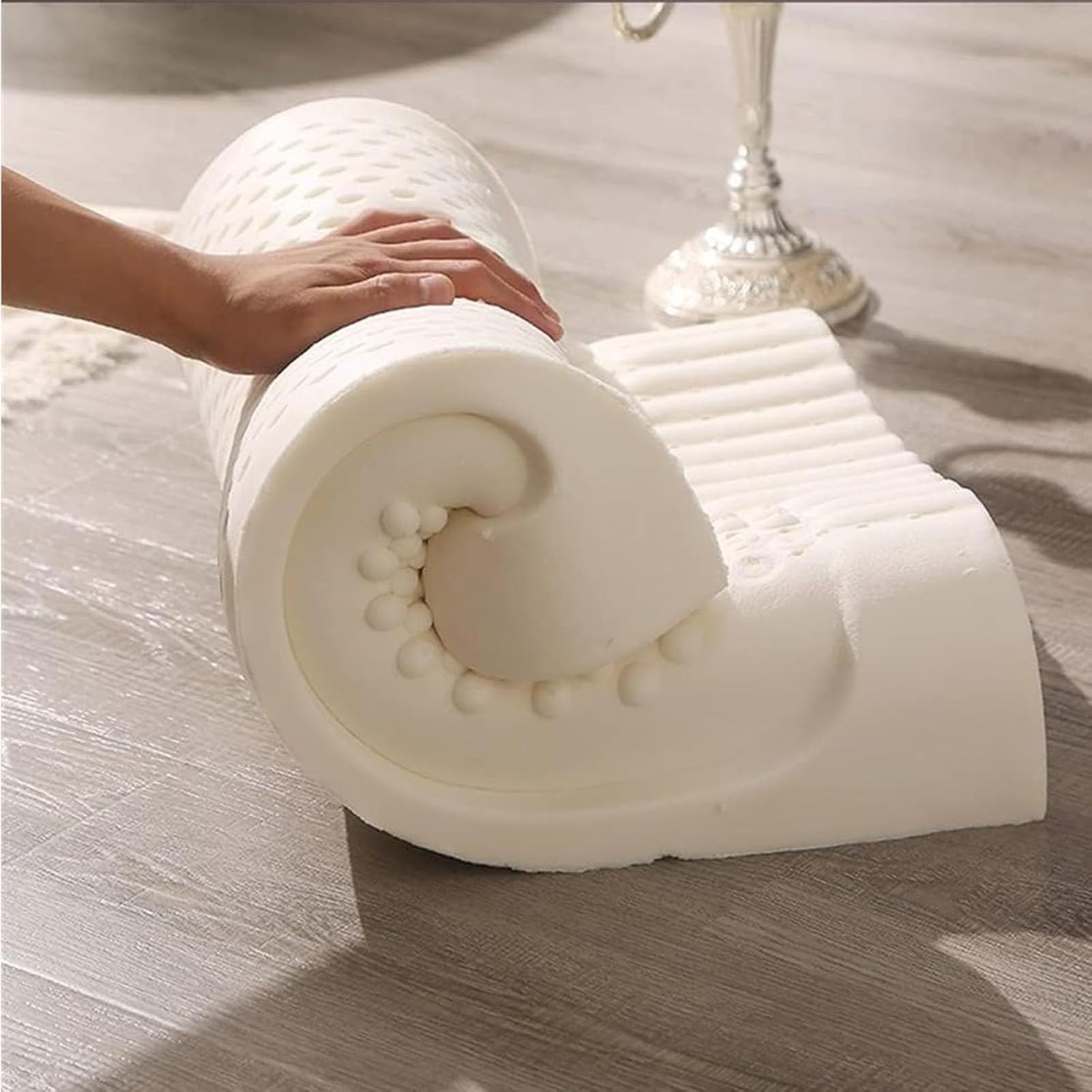 Cuscino in lattice, cuscino regolabile con fodera rimovibile per un supporto personalizzato, ideale per chi dorme sul fianco, sulla schiena e sullo stomaco