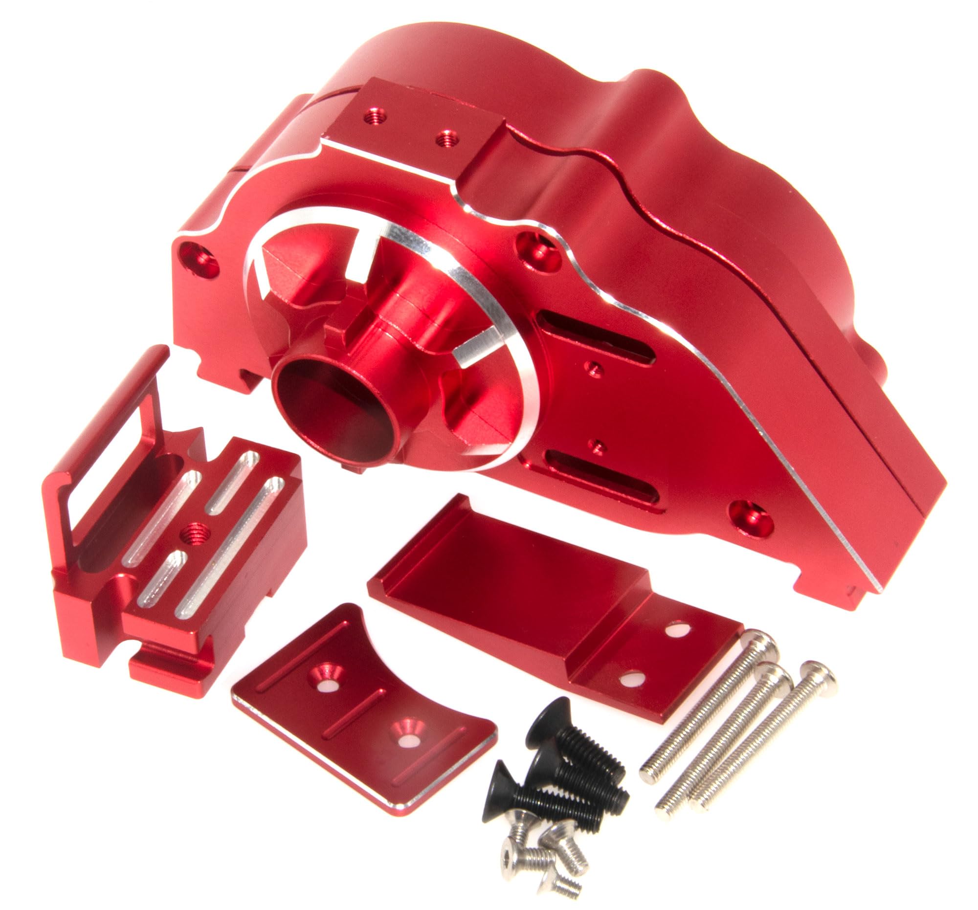 Motor Mount Gearbox Compatible with Arrma 1/10 Kraton Outcast 4S V2 Upgrade & 1/8 Mojave 4S Rc Car Aluminum Alloy Transmission Housing Shell Part ARA311169 ARA311192(Red)