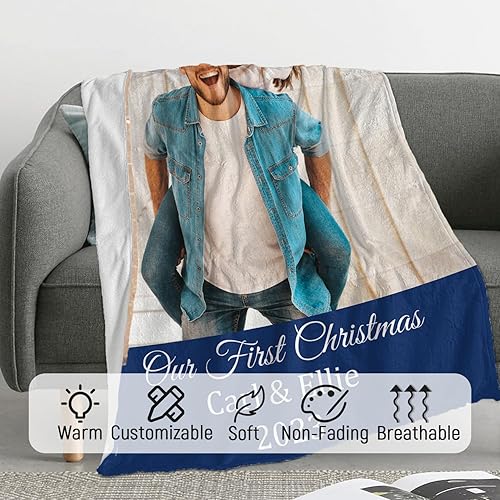 Miniatura 5 de Cara Nonna Manta personalizada con foto, mantas personalizadas para cumpleaños, regalos personalizados para parejas, para novia, novio, esposa,