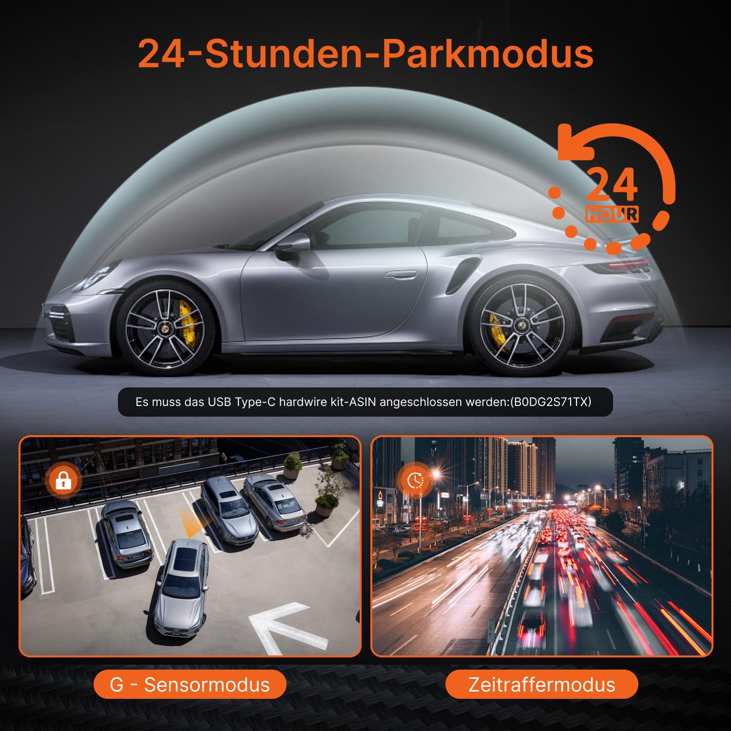Miofive 4K/4K Dashcam Auto Vorne Hinten, GPS, 5.8GHz Wi-Fi, Dual Auto Kamera mit Nachtsicht, kostenlose 64-GB-Karte, 3-Zoll-IPS-Display,Loop-Aufnahme, HDR, APP Steuerung, Support 512GB Max