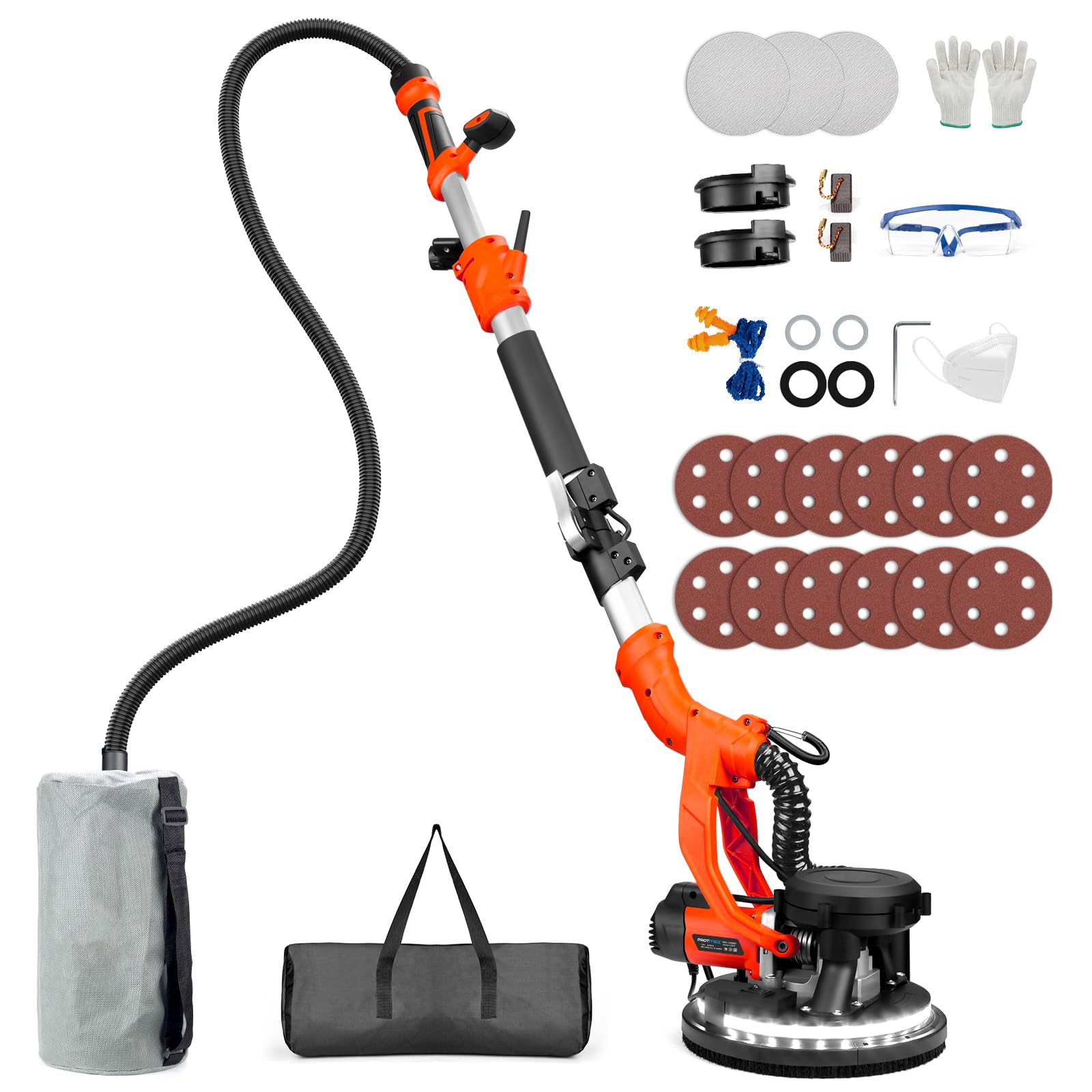 Photo 1 of *Dirty* 1000W Drywall Sander, Electric Drywall Sander, Popcorn Ceiling Removal Tool with Vacuum Dust Collection, 6 Variable Speed, Foldable Telescopic Handle